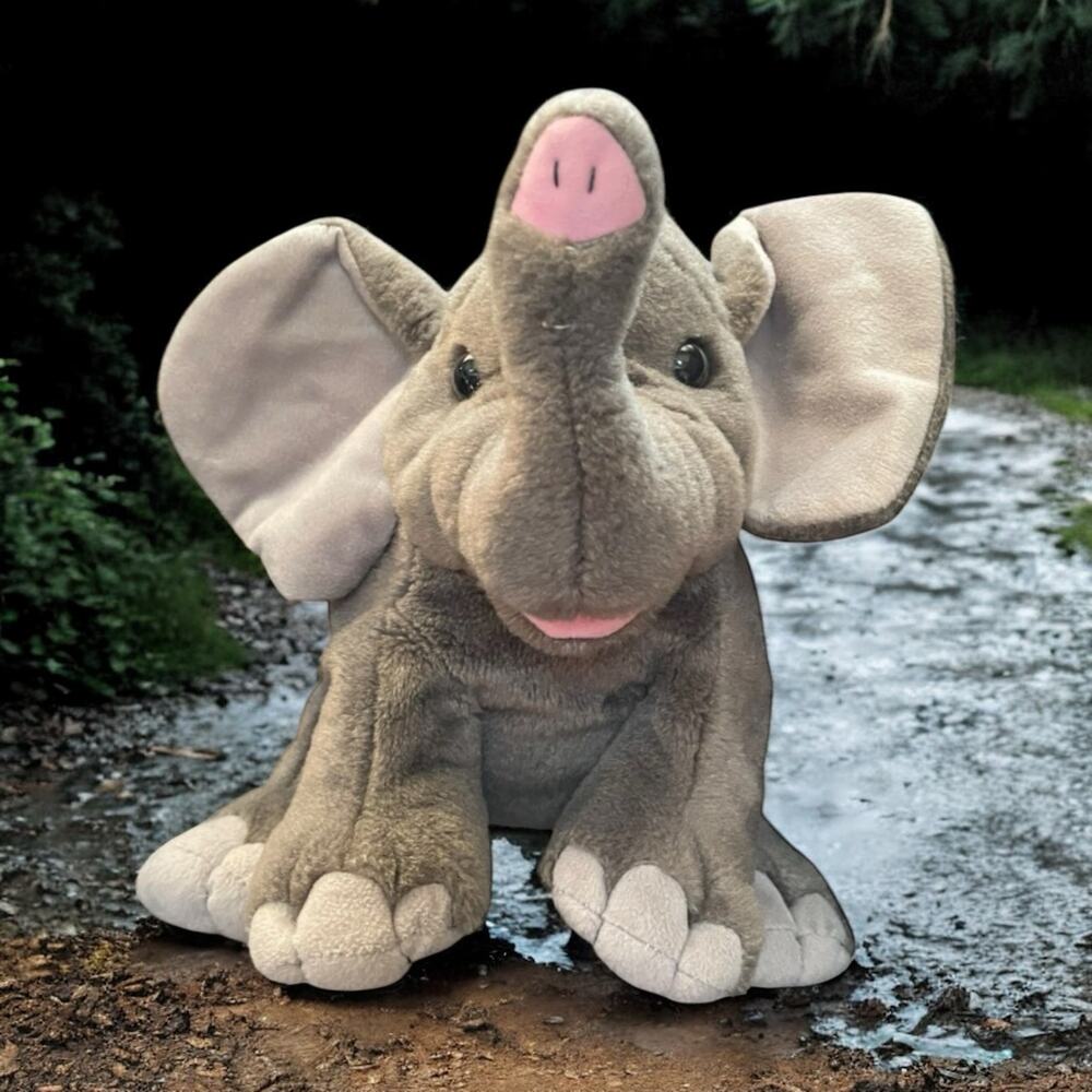 Wild Republic Elephant Plush 14" Stuffed Animal Cuddlekin Realistic Nursery Gift